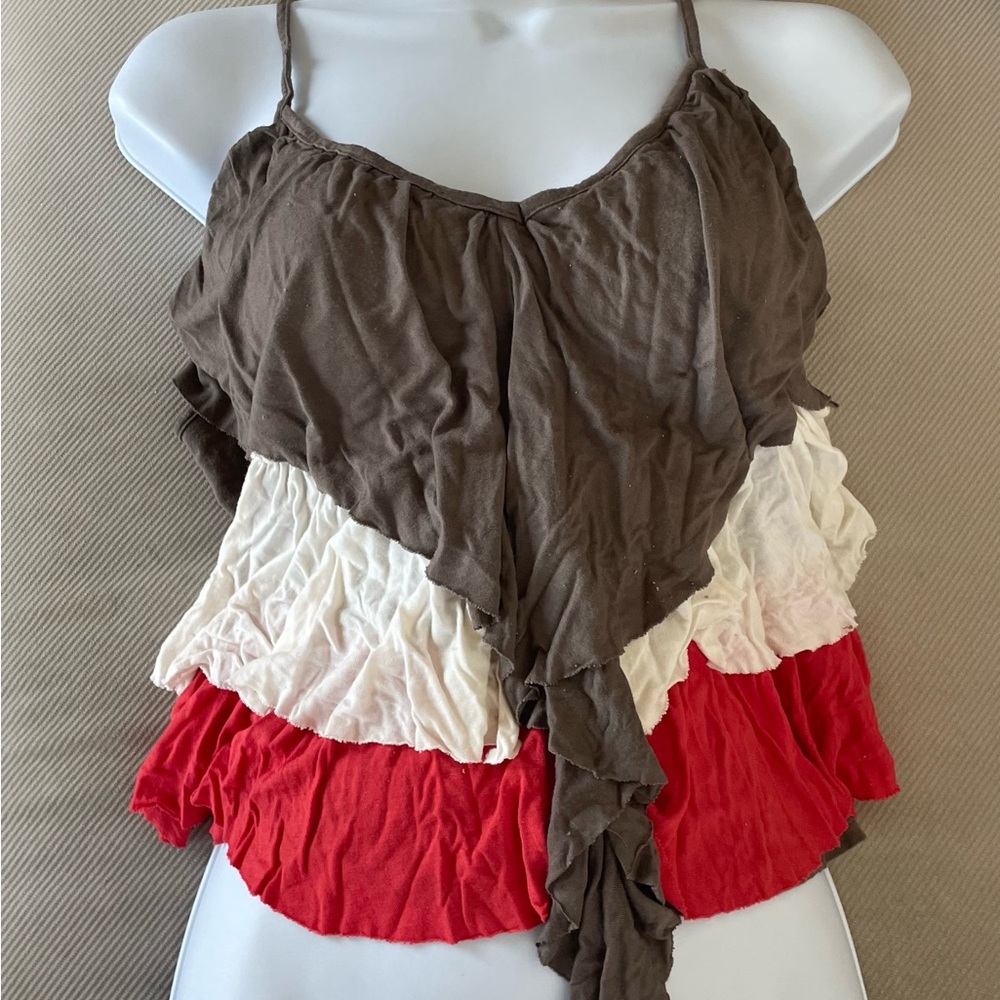 Sis sis- fun multi color spaghetti strap top with racer back